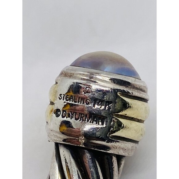 David Yurman Sterling Silver 925 14K 585 Mabe Pearl 6.25"  Bracelet - Picture 3 of 10